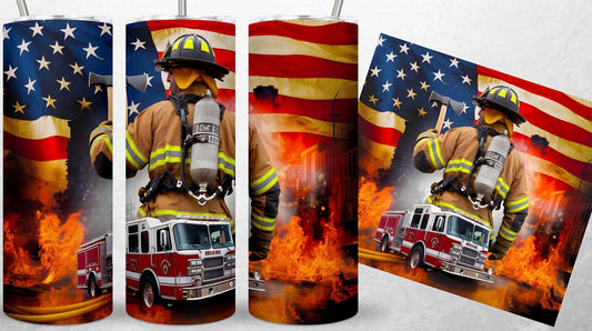 Fire fighters / American flag